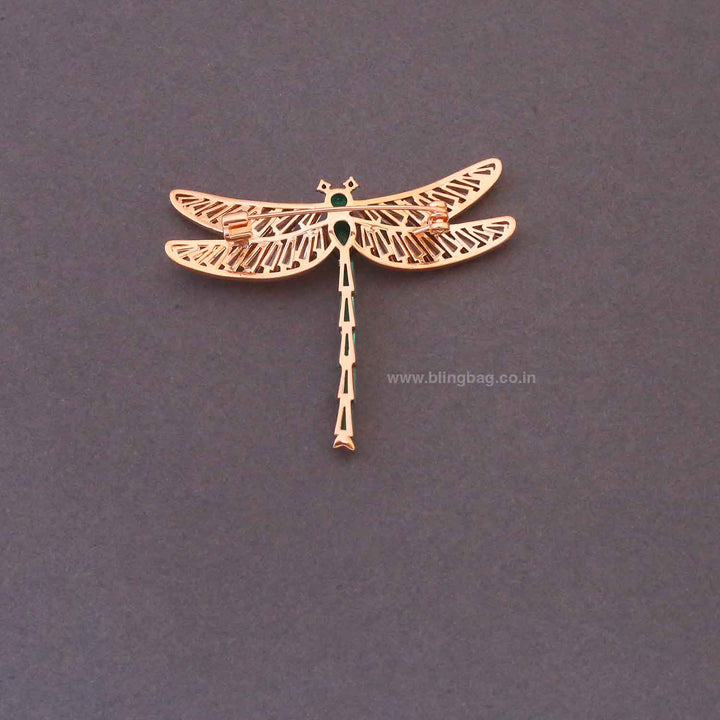 Emerald Scarlet Wing Brooch