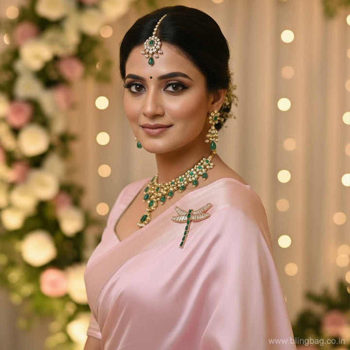 Emerald Scarlet Wing Brooch