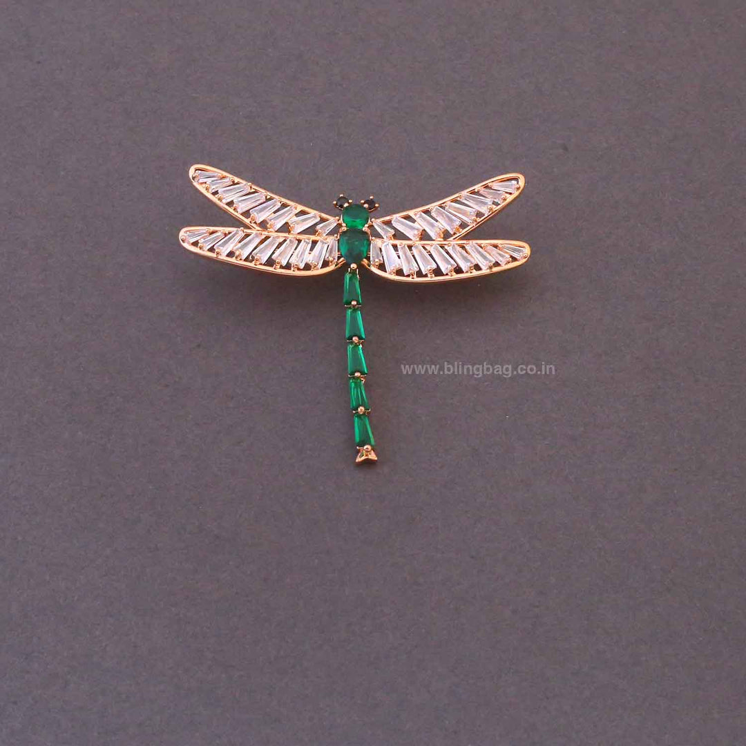 Emerald Scarlet Wing Brooch