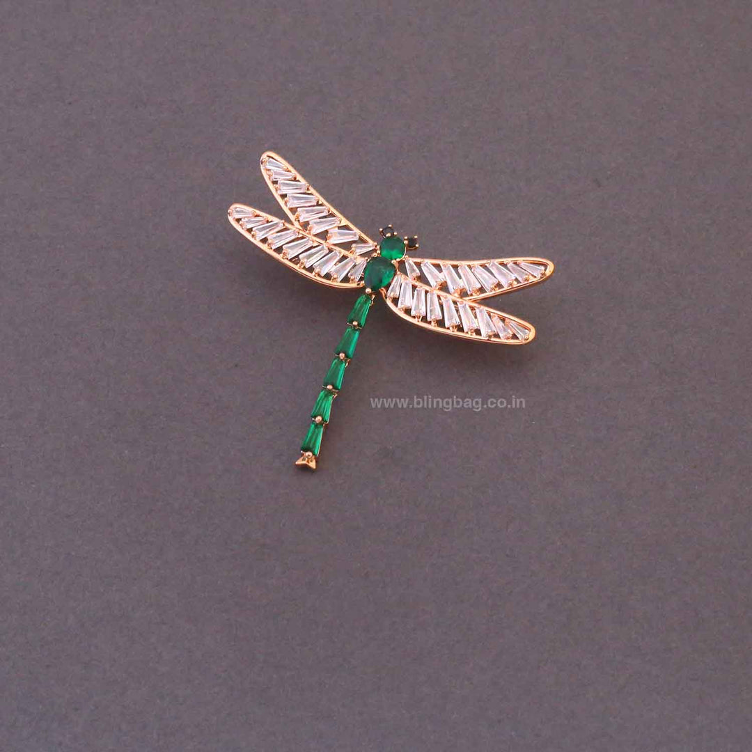 Emerald Scarlet Wing Brooch