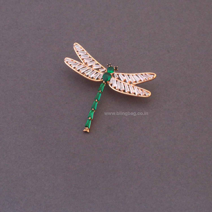 Emerald Scarlet Wing Brooch