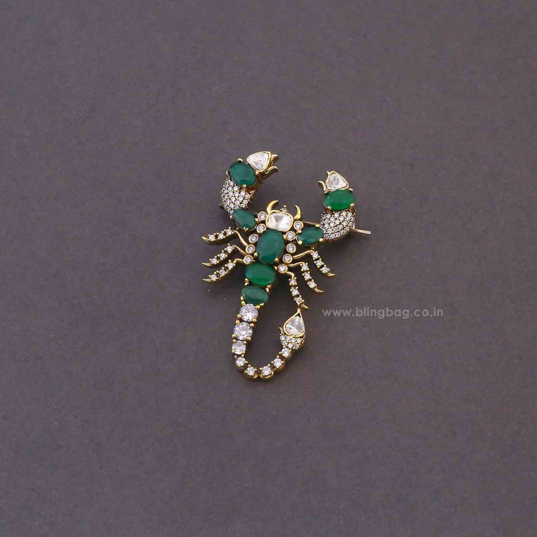 Emerald Scorpion Brooch