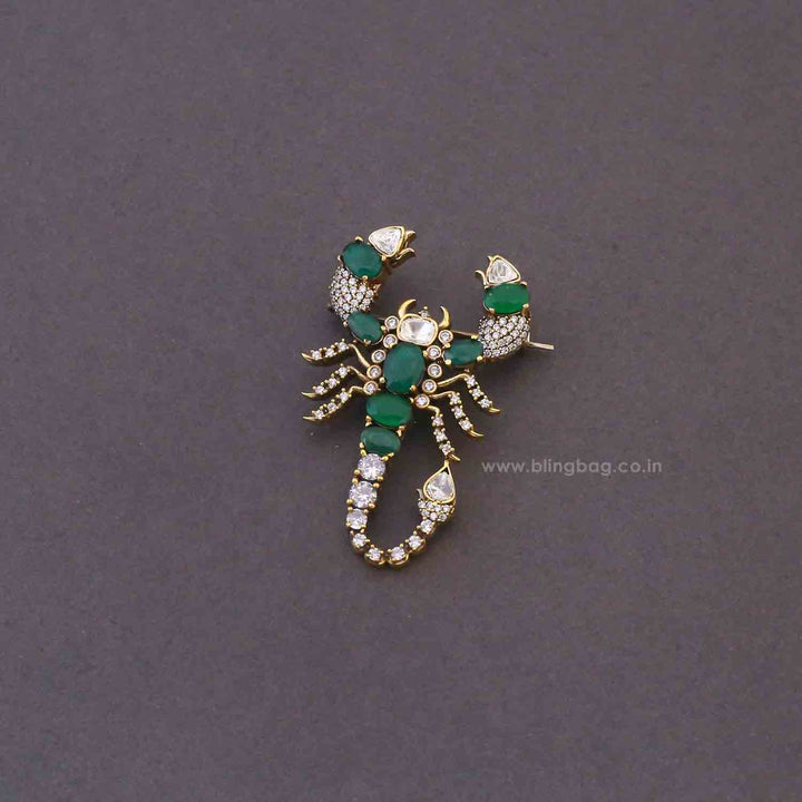 Emerald Scorpion Brooch