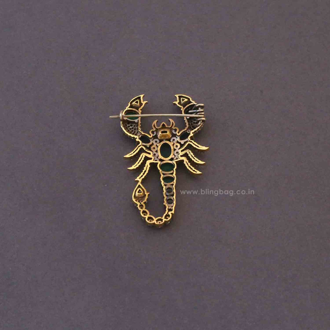 Emerald Scorpion Brooch