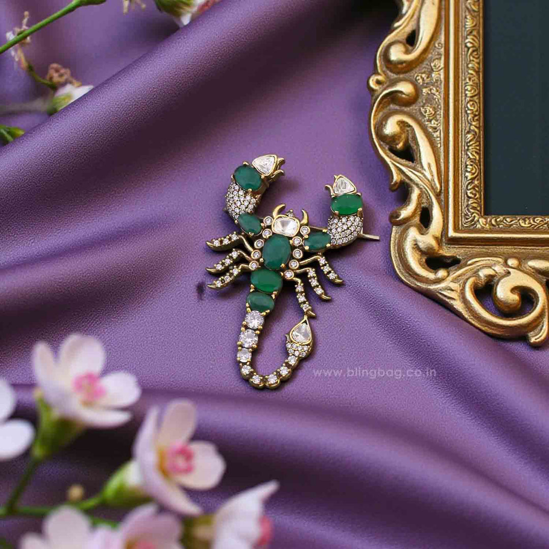 Emerald Scorpion Brooch