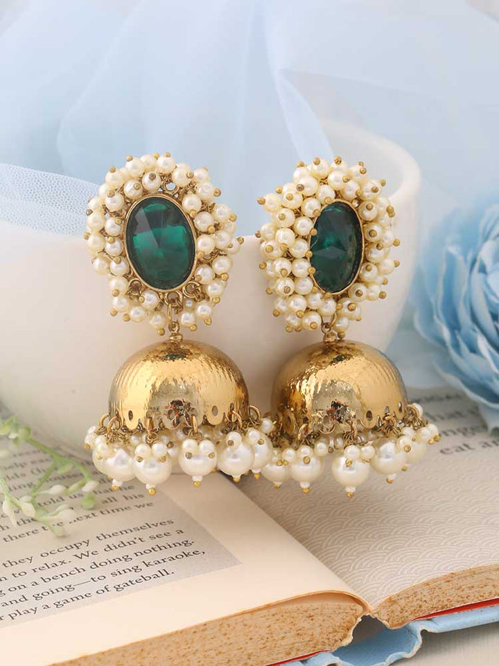 Emerald Shaniya Jhumkis