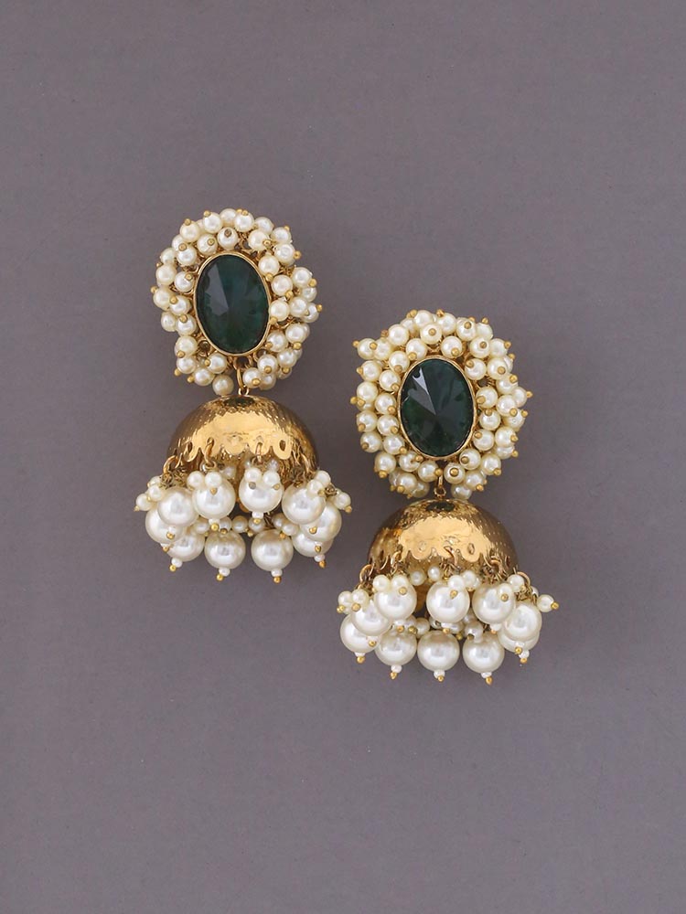 Emerald Shaniya Jhumkis