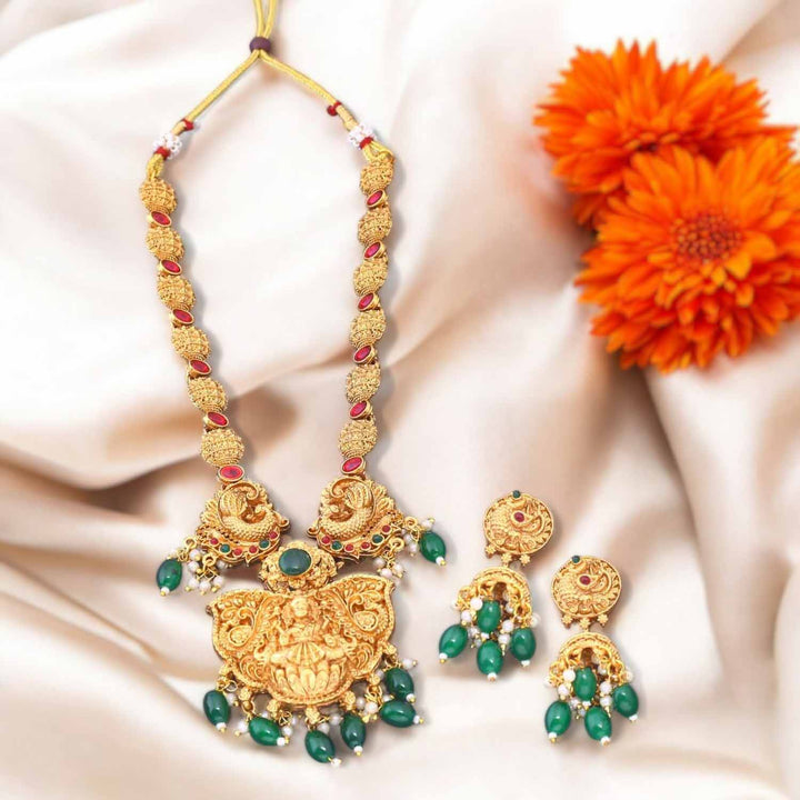 Emerald Shanvika Temple Jewellery Set - New Arrival