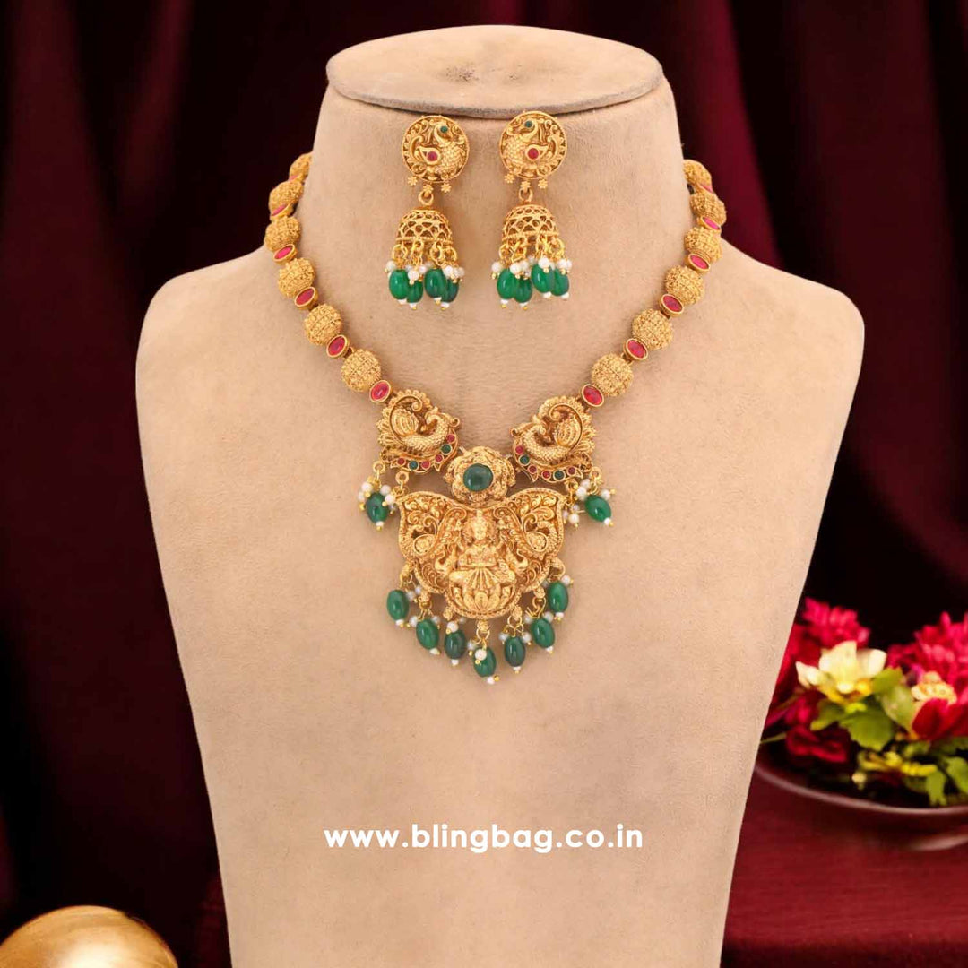Emerald Shanvika Temple Jewellery Set - New Arrival