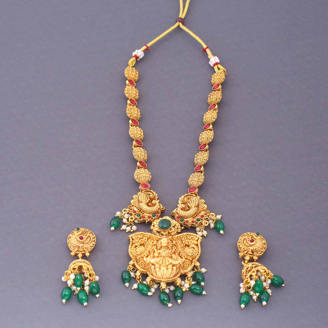 Emerald Shanvika Temple Jewellery Set - New Arrival