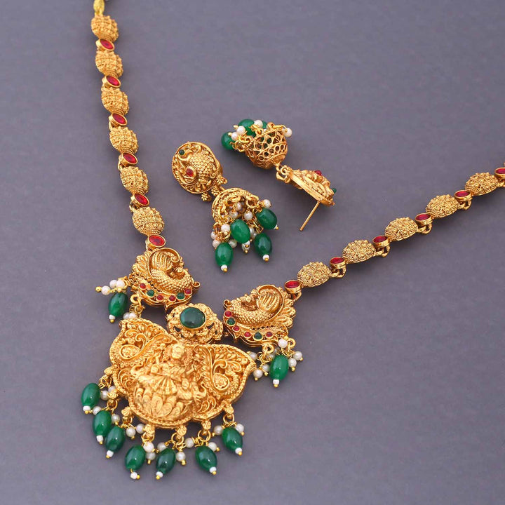Emerald Shanvika Temple Jewellery Set - New Arrival