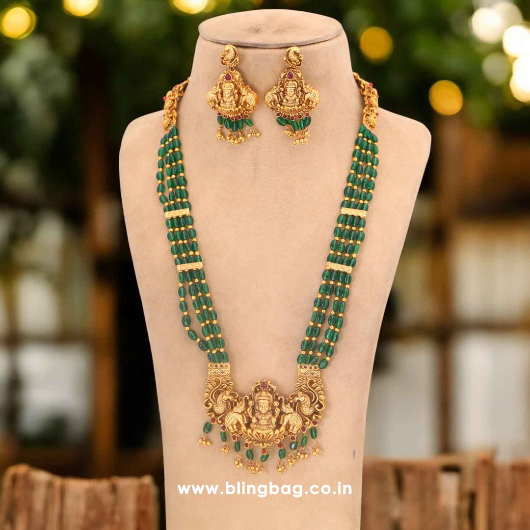 Emerald Sharanya Temple Jewellery Set - New Arrival