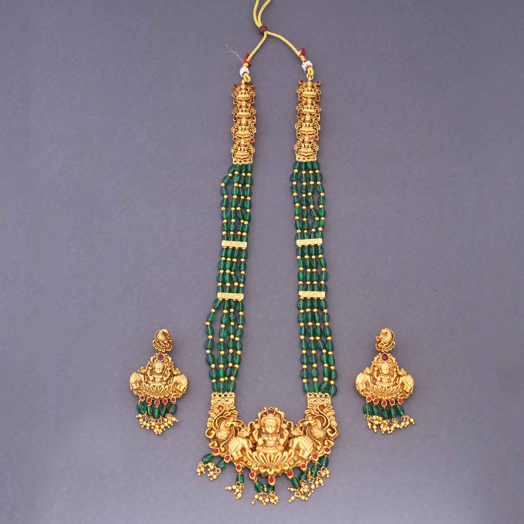 Emerald Sharanya Temple Jewellery Set - New Arrival