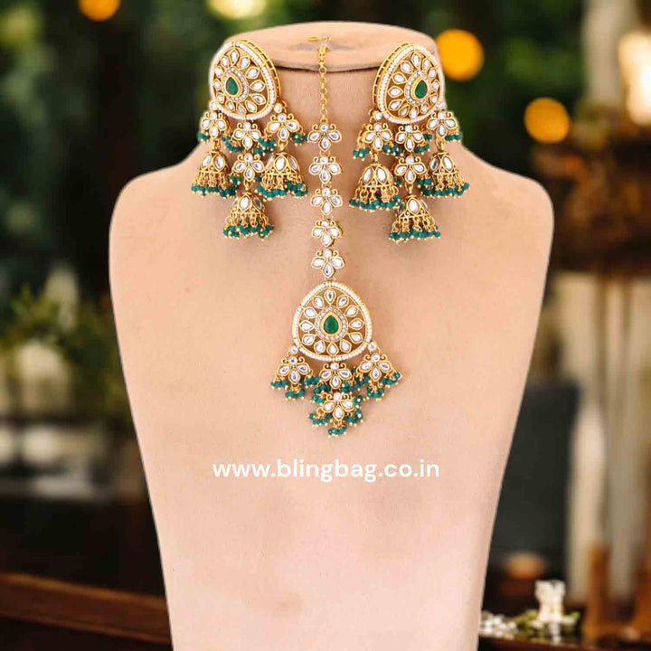 Emerald Shatavari Maang Tikka Set