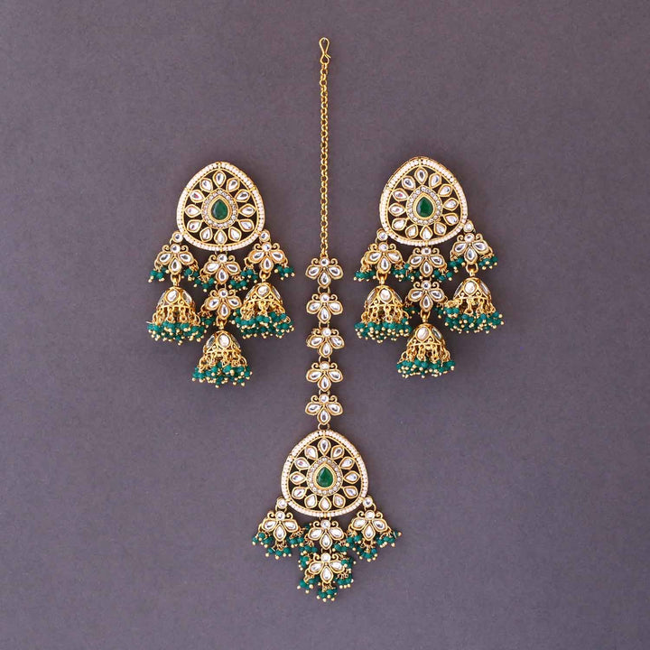 Emerald Shatavari Maang Tikka Set