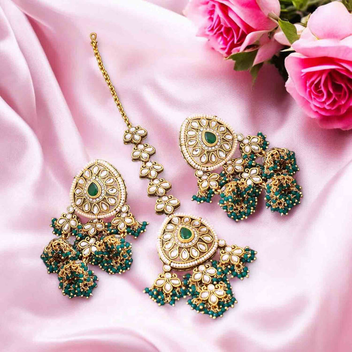 Emerald Shatavari Maang Tikka Set