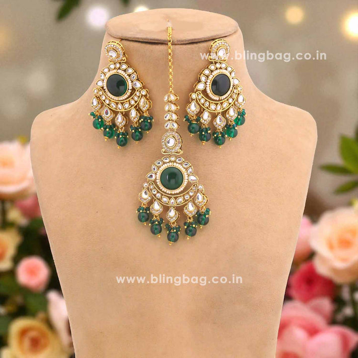 Emerald Sheetal Kundan Jewellery Set
