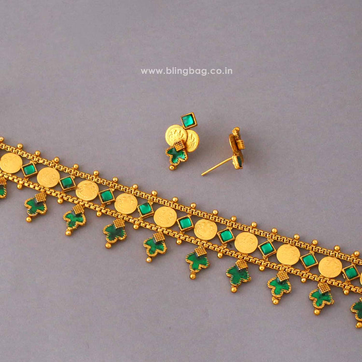 Emerald Shivaniya Temple Jewellery Set- New Arrival