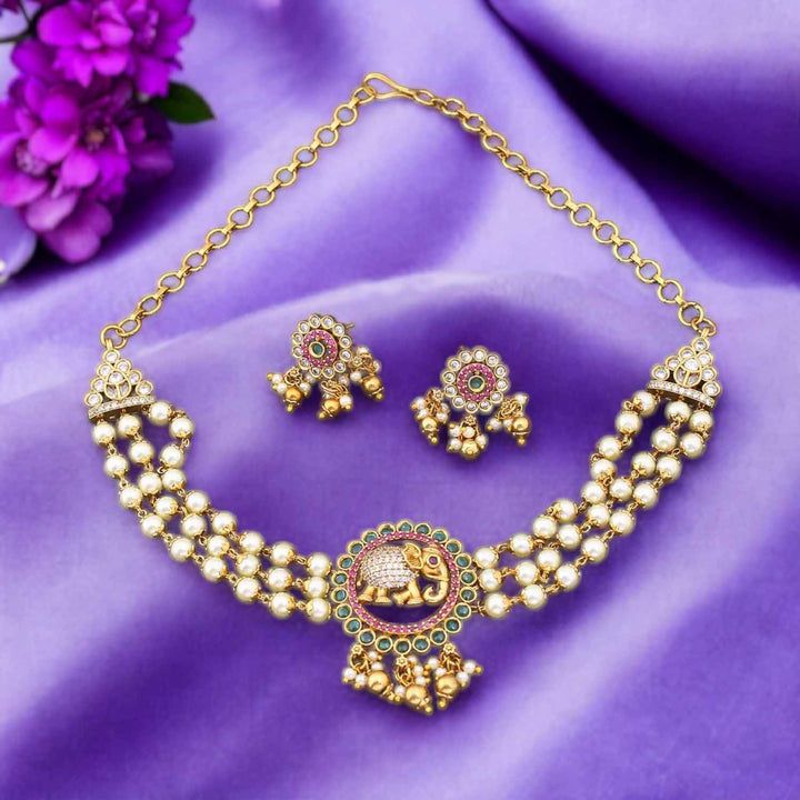 Emerald Shraddhayai Temple Jewellery Set- New Arrival