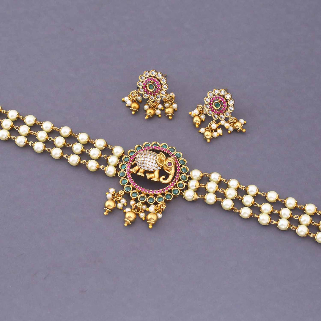 Emerald Shraddhayai Temple Jewellery Set- New Arrival