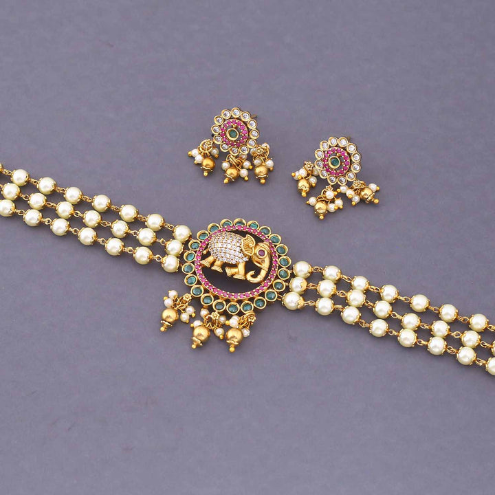 Emerald Shraddhayai Temple Jewellery Set- New Arrival