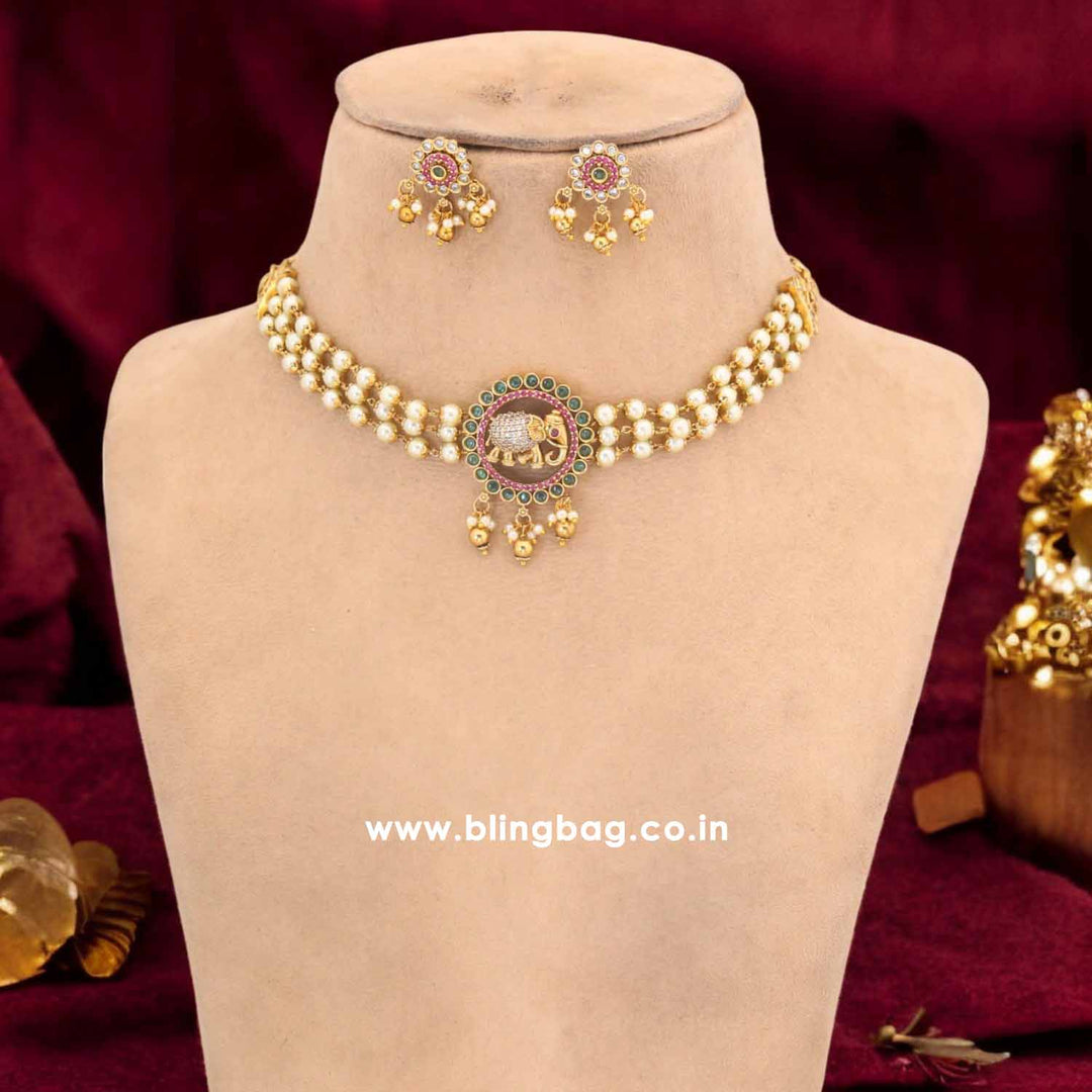 Emerald Shraddhayai Temple Jewellery Set- New Arrival