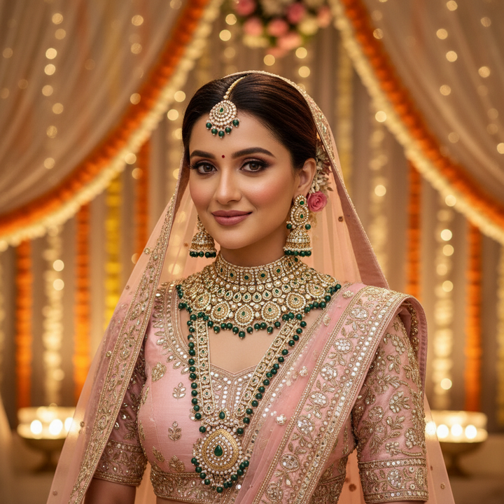 Emerald Shreyani Bridal Jewellery Set