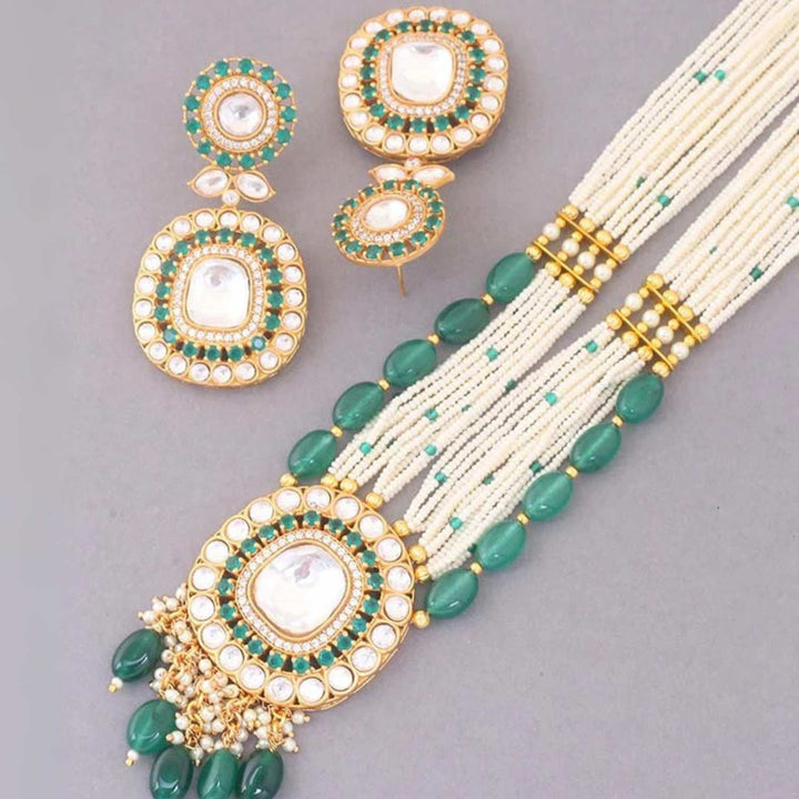 Emerald Siddhiksha Kundan Jewellery Set - EOSS