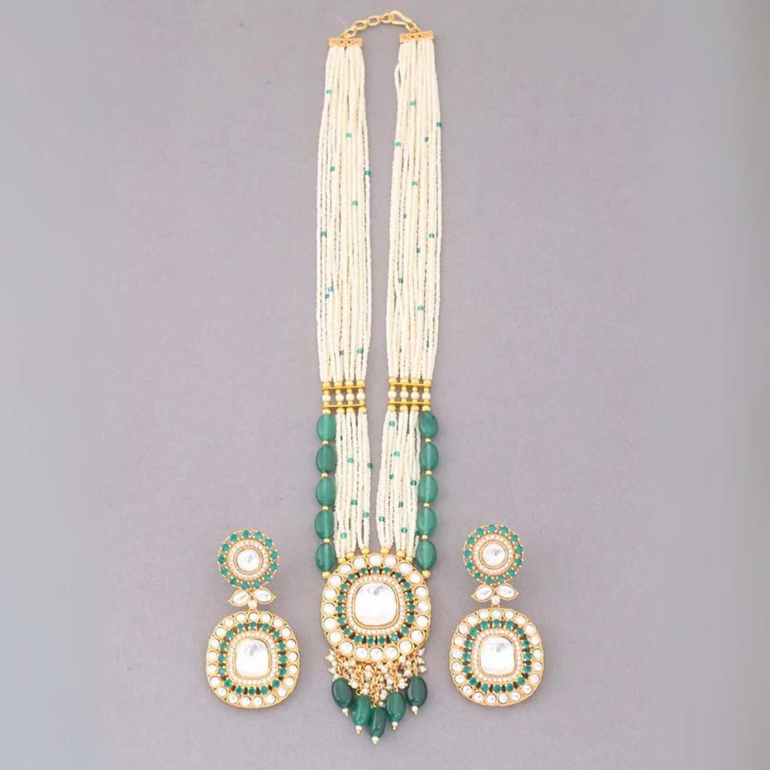 Emerald Siddhiksha Kundan Jewellery Set - EOSS