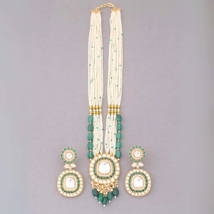 Emerald Siddhiksha Kundan Jewellery Set - EOSS
