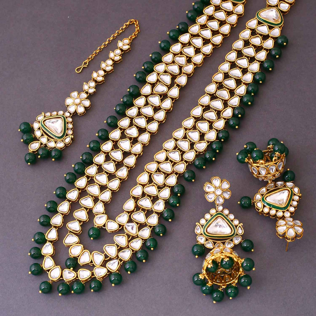 Emerald Soha Kundan Jewellery Set