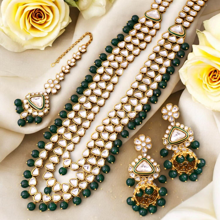 Emerald Soha Kundan Jewellery Set