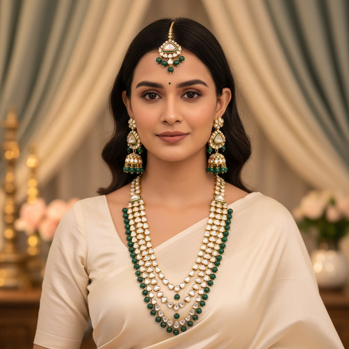 Emerald Soha Kundan Jewellery Set