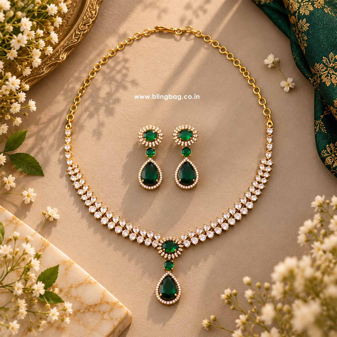 Emerald Solace Victorian Jewellery Set - New Arrival