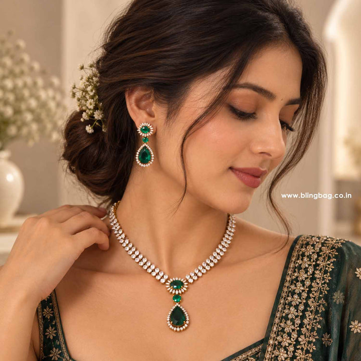 Emerald Solace Victorian Jewellery Set - New Arrival
