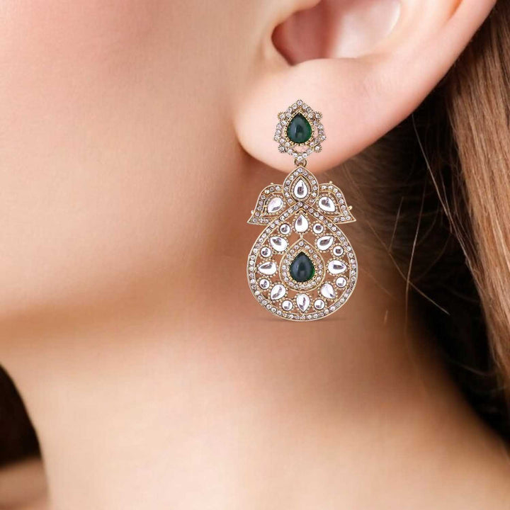 Emerald Sonam Danglers