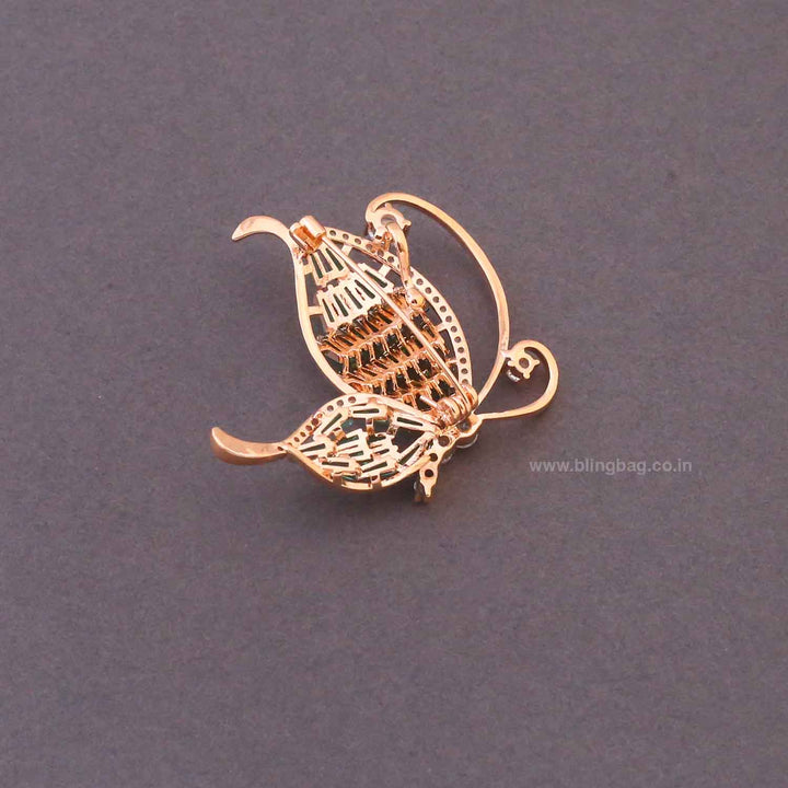 Emerald Sparkle Wing Brooch