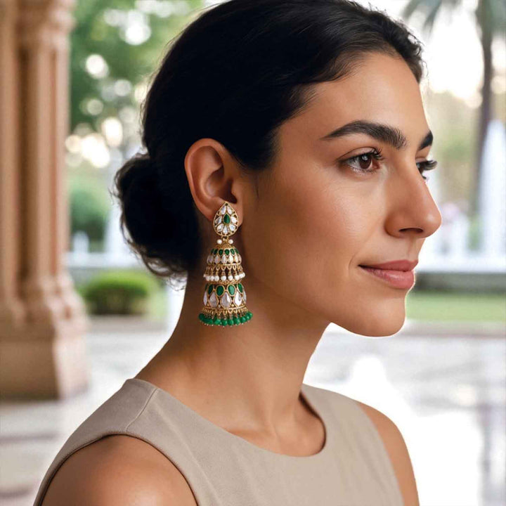 Emerald Sreesha Jhumkis