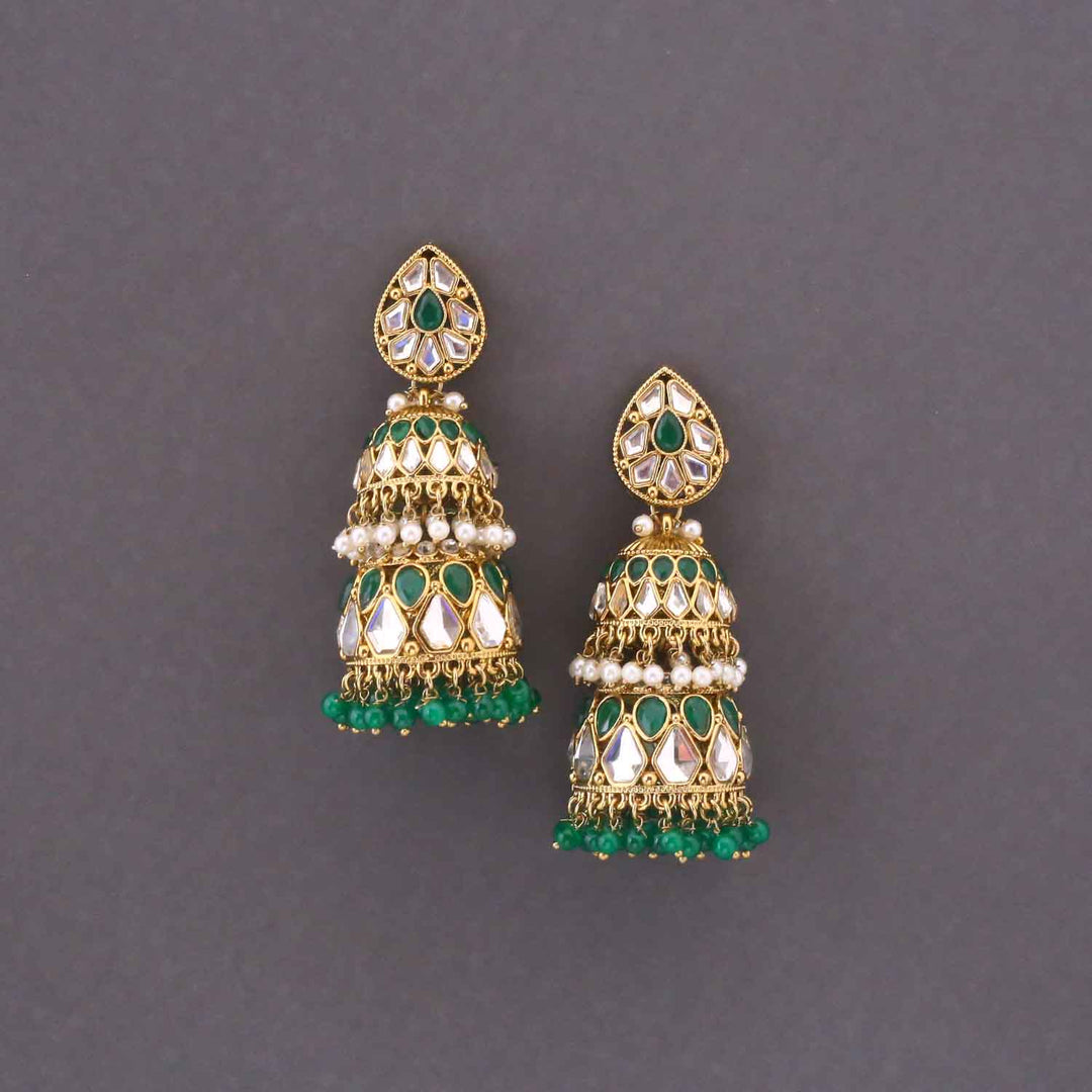 Emerald Sreesha Jhumkis