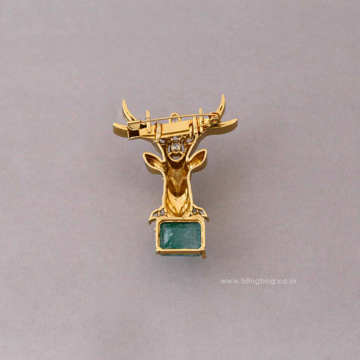 Emerald Stag Brooch