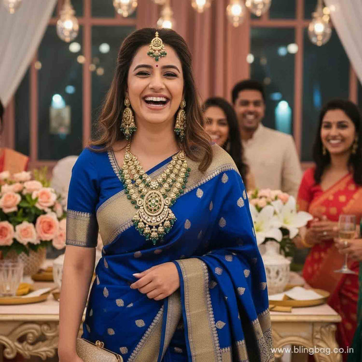 Emerald Sujata Kundan Jewellery Set