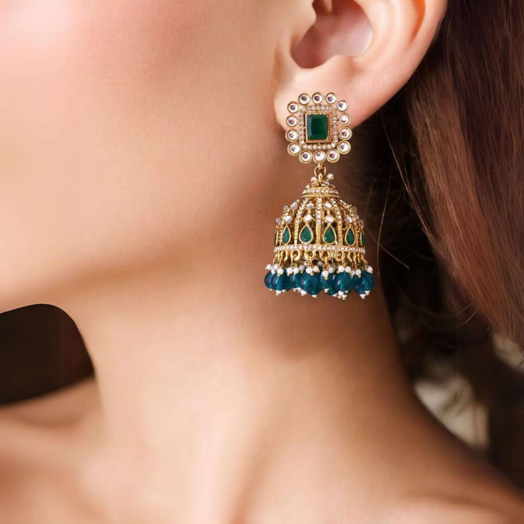 Emerald Sumaniya Jhumkis
