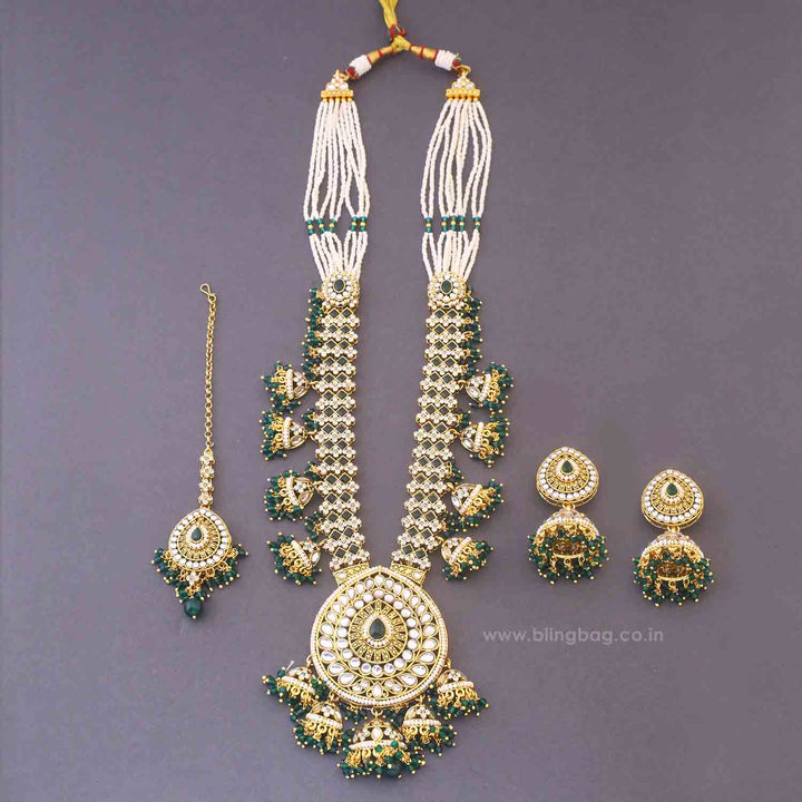 Emerald Surina Kundan Jewellery Set