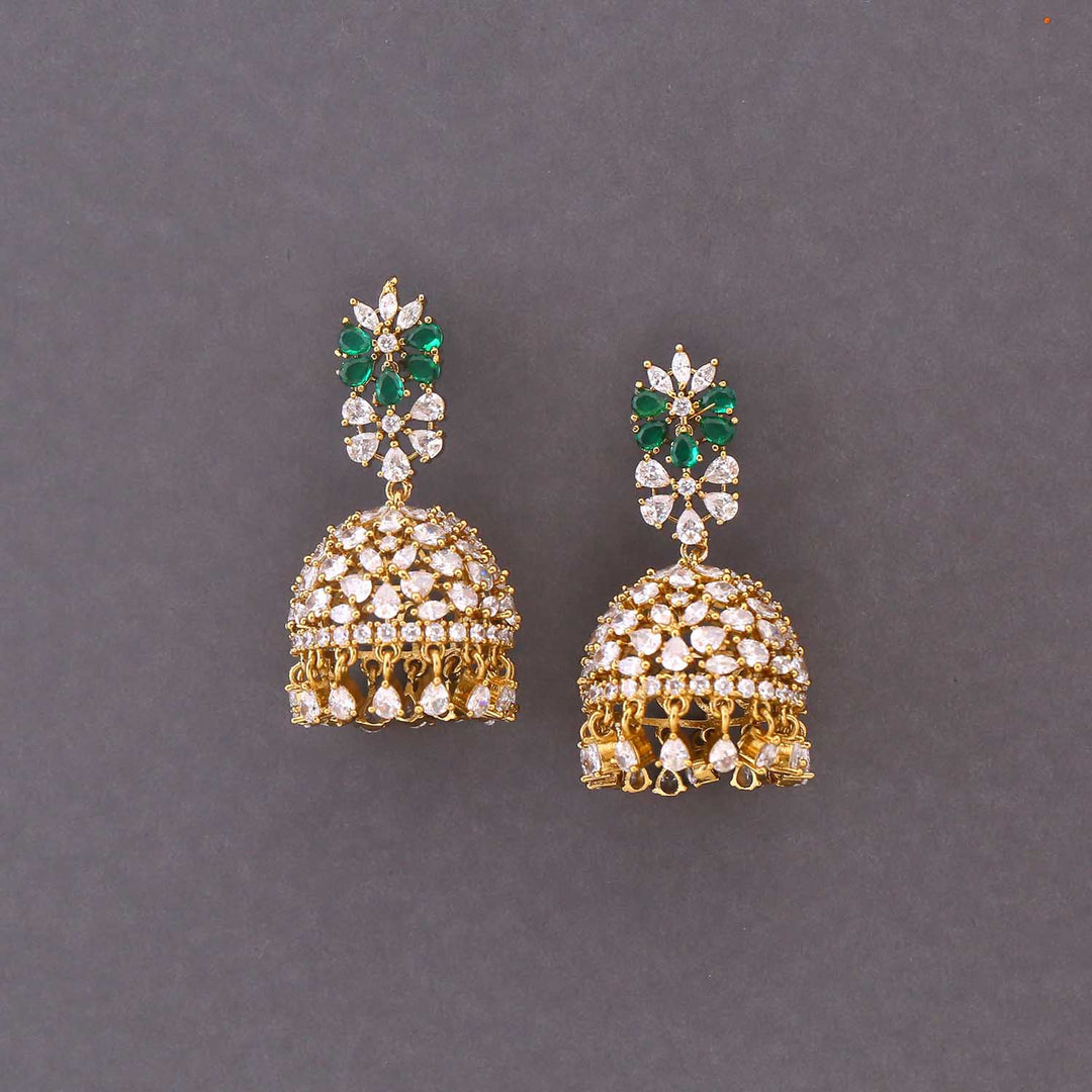 Emerald Svarnika Victorian Jhumkis