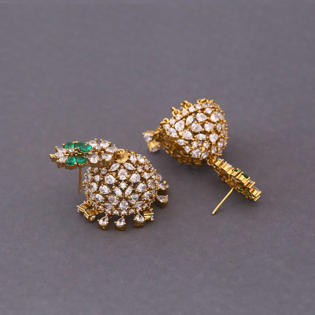 Emerald Svarnika Victorian Jhumkis