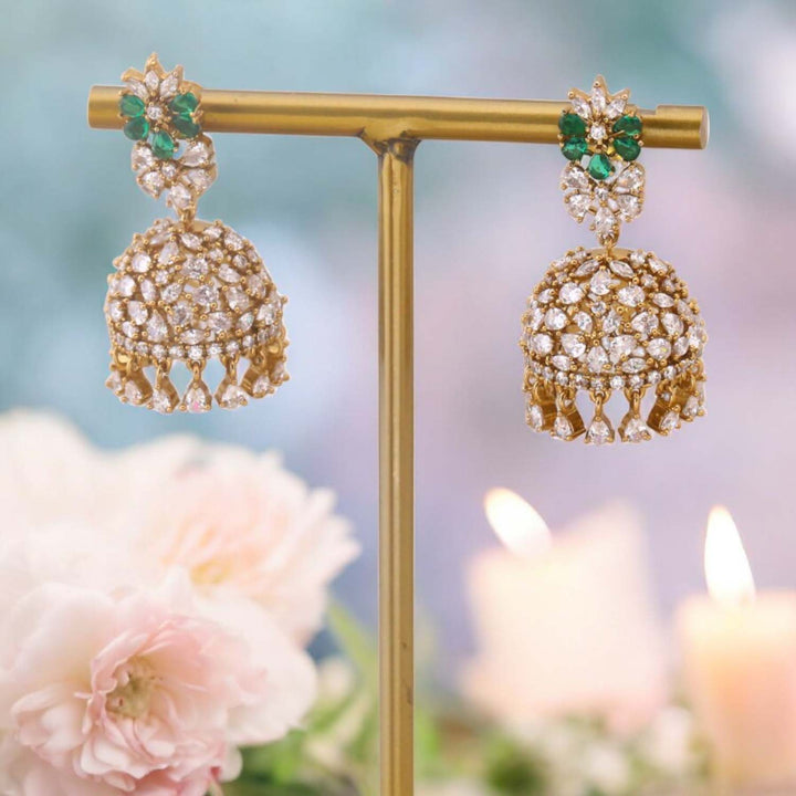 Emerald Svarnika Victorian Jhumkis