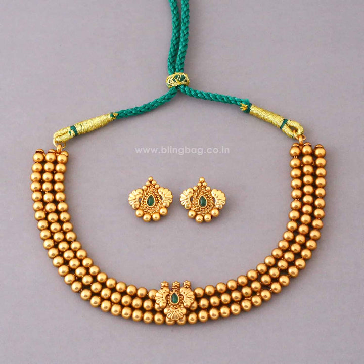 Emerald Swarali Antique Jewellery Set- New Arrival