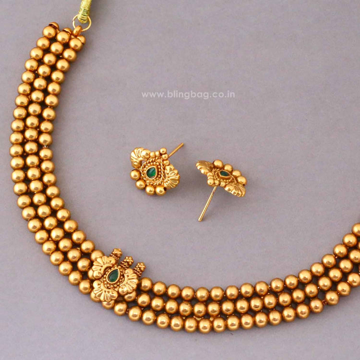 Emerald Swarali Antique Jewellery Set- New Arrival