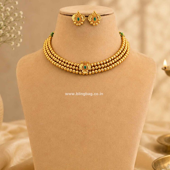 Emerald Swarali Antique Jewellery Set- New Arrival