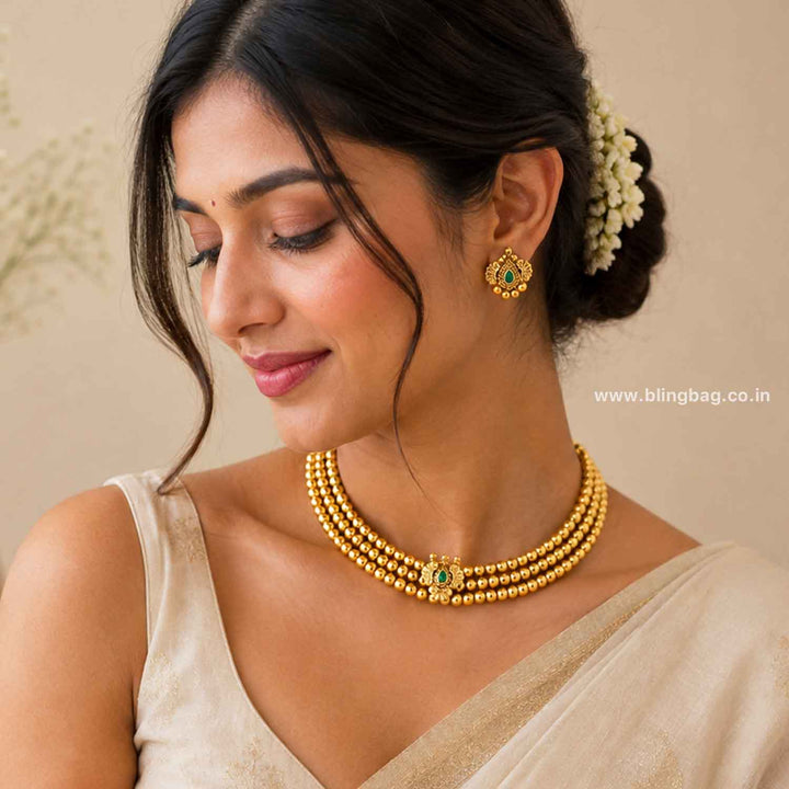 Emerald Swarali Antique Jewellery Set- New Arrival